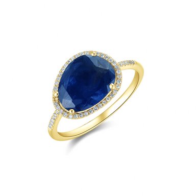 Emerson Faceted Blue Sapphire Ring