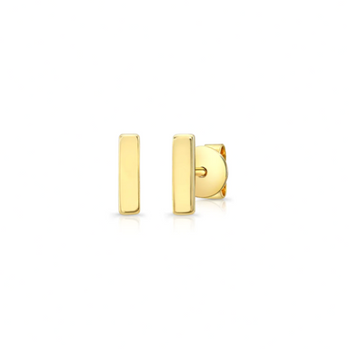 Piper Minimalist Bar Earrings in Yellow Gold