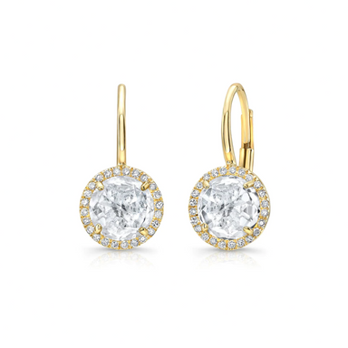 White Topaz Round Drop Earrings