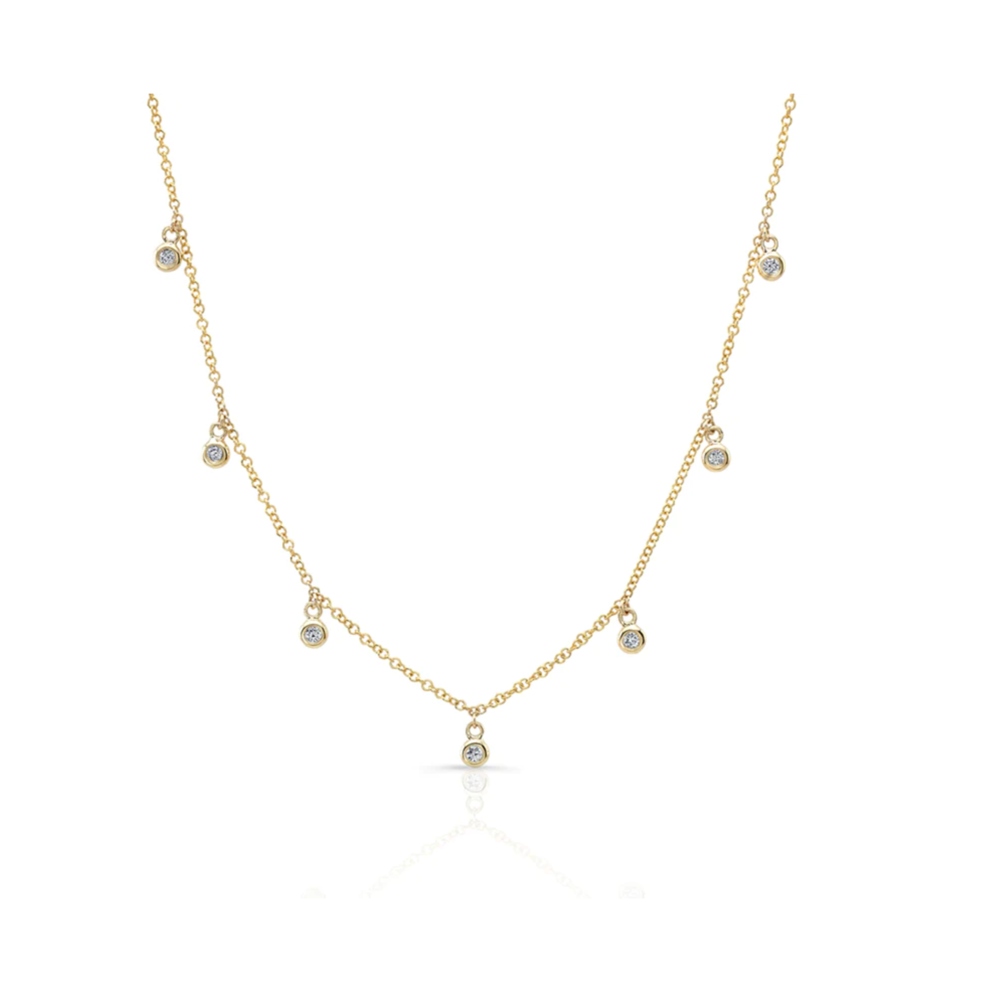 Alina Bezel Diamond Drop Necklace