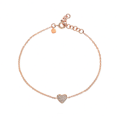 Evelyn Diamond Filled Heart Bracelet