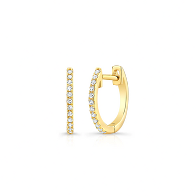 Becca Petite Diamond Huggie Earrings in Yellow Gold