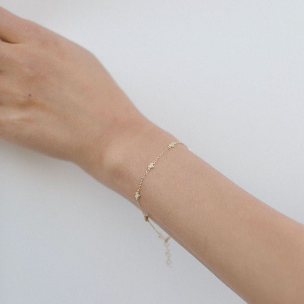 Reagan Gold Heart Bracelet