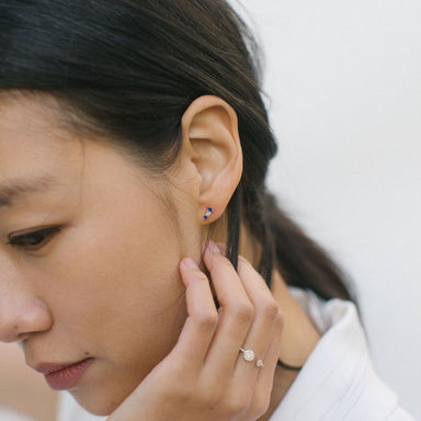Vivian Blue Sapphire and Diamond Earrings