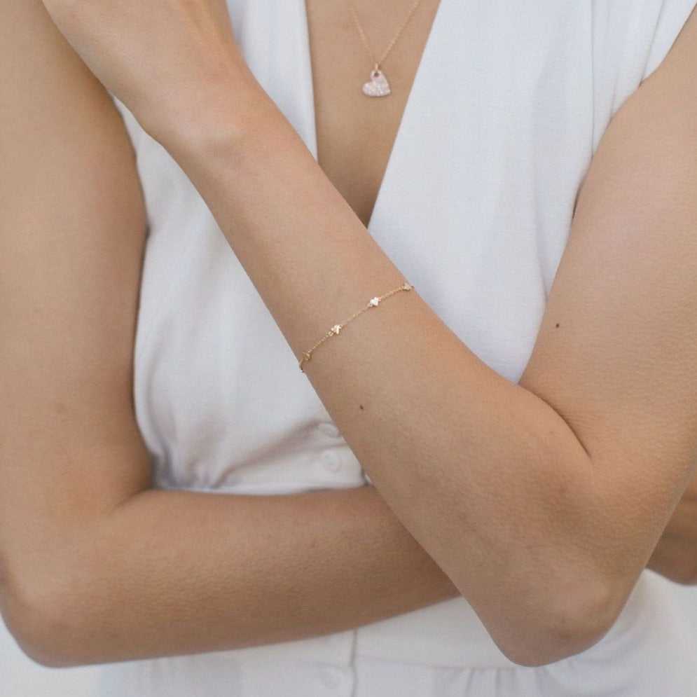 Reagan Gold Heart Bracelet