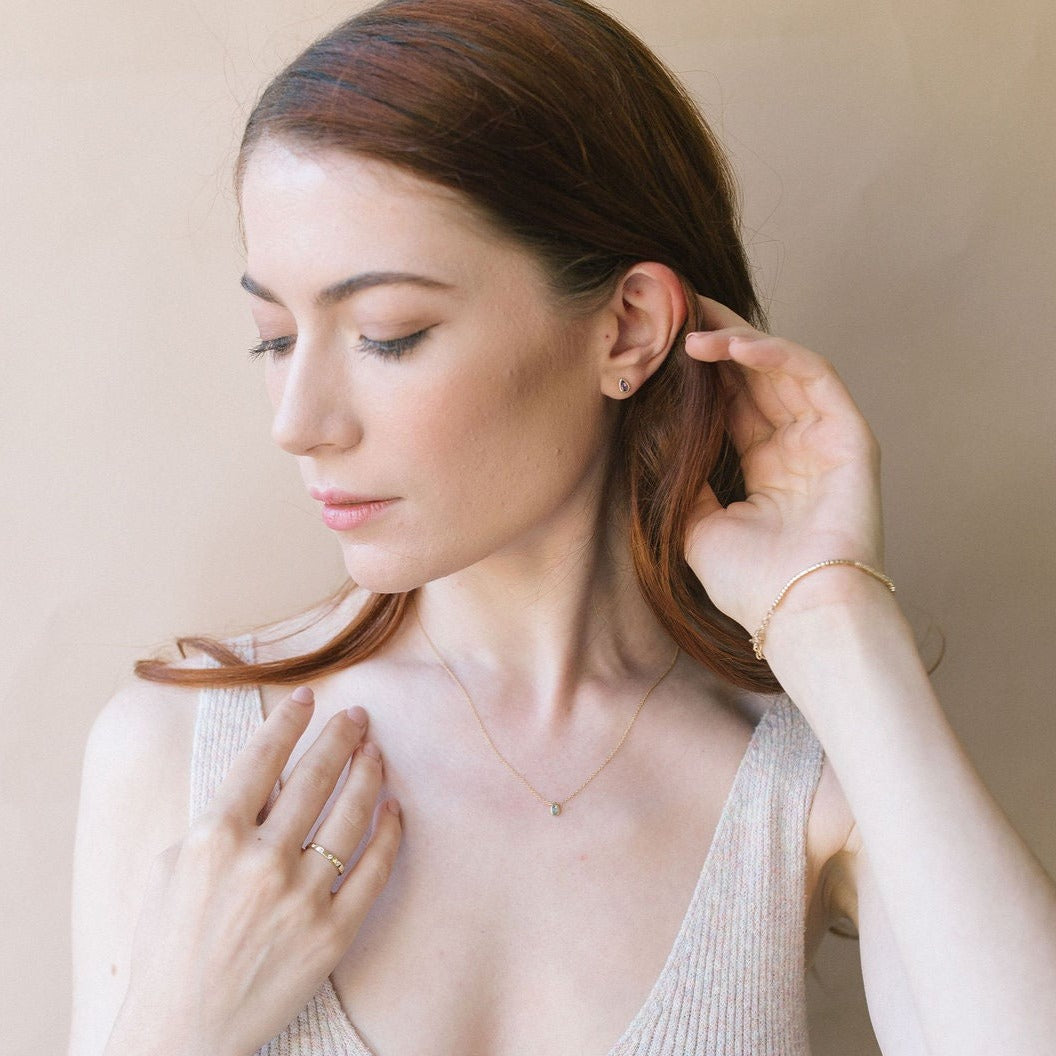 Jordyn Pear Shaped Amethyst Stud Earrings