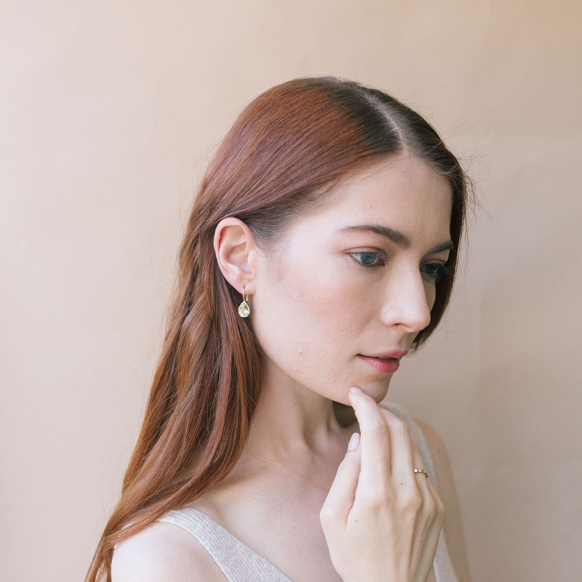 Kendall Green Amethyst Drop Earrings