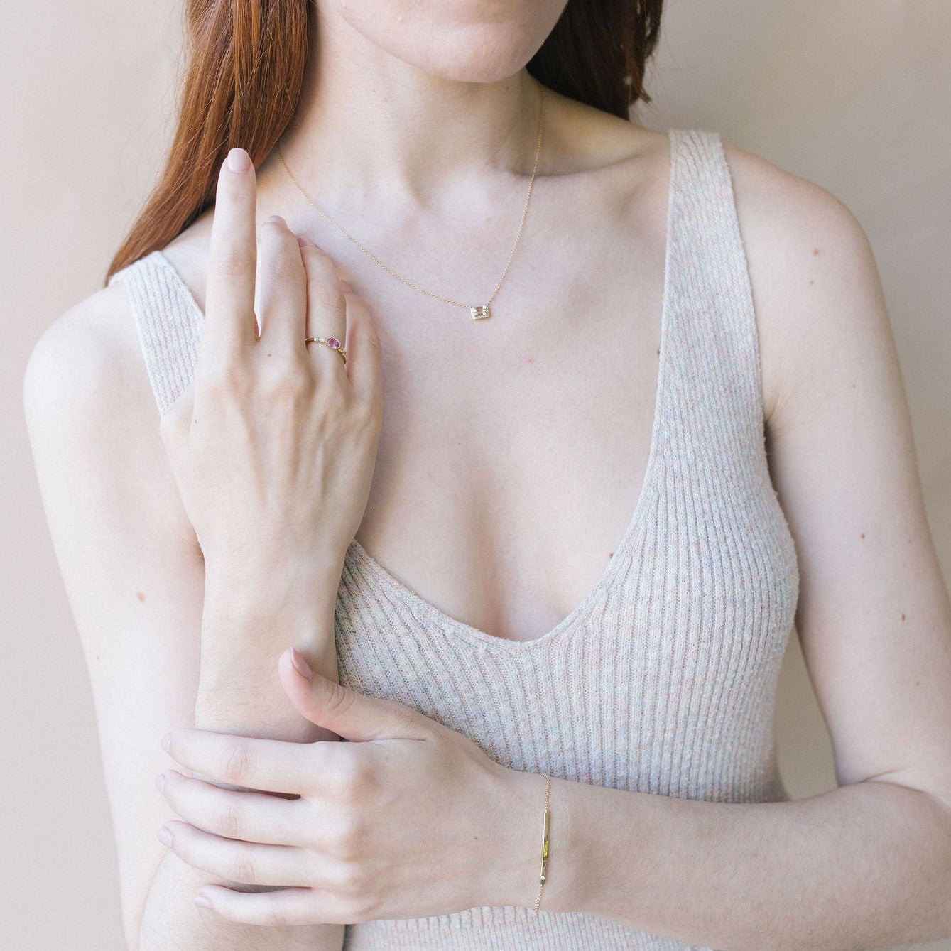 Molly Oval Pink Sapphire Diamond Ring