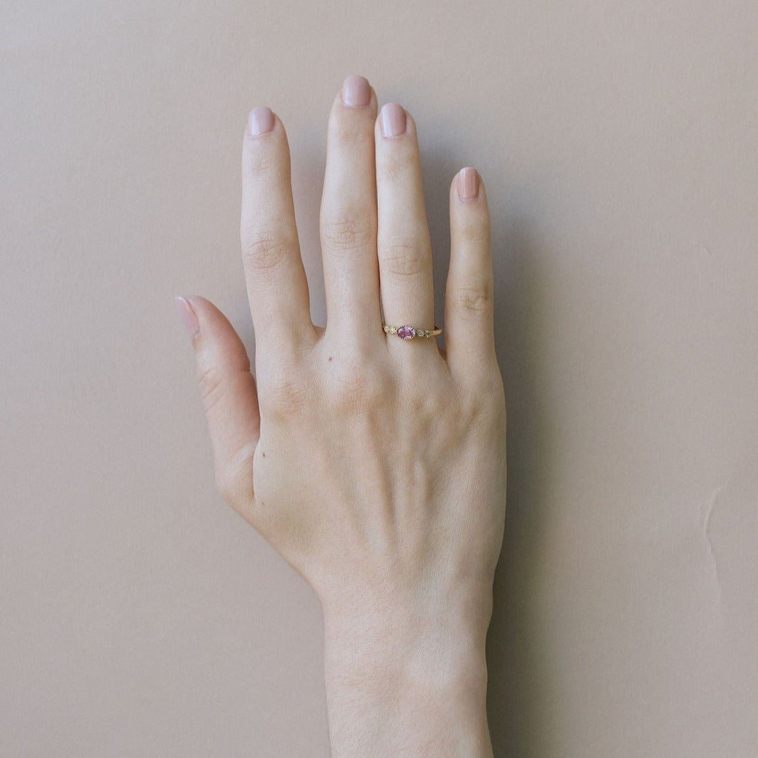 Molly Oval Pink Sapphire Diamond Ring