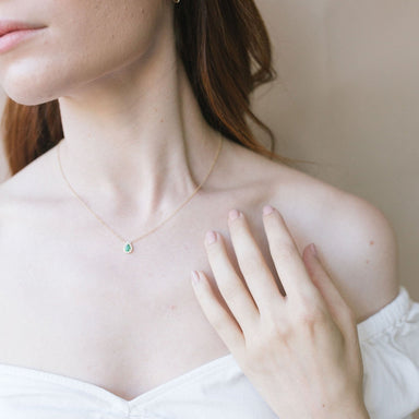 Ariel Pear Shaped Emerald Necklace