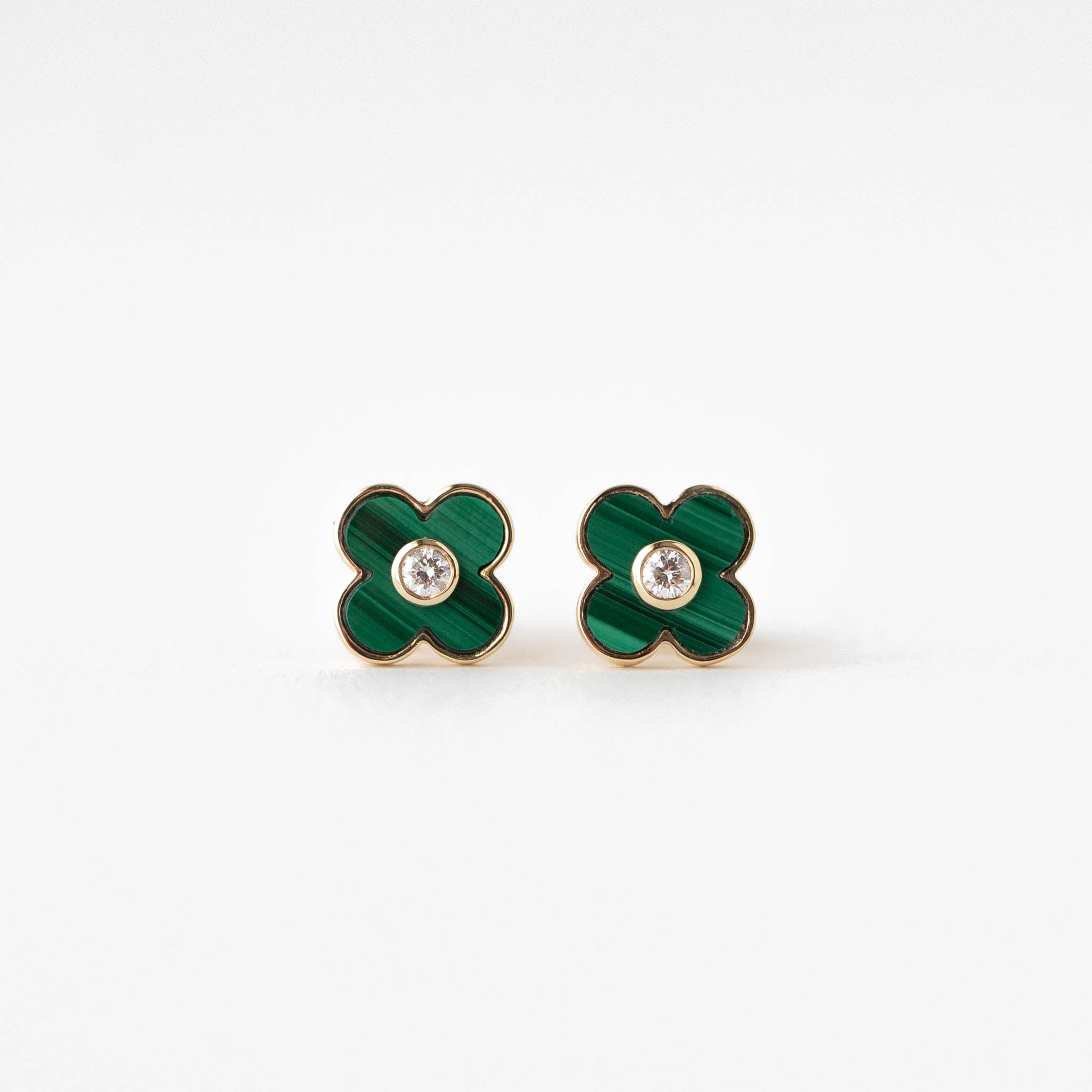 Alice Malachite Clover Earrings