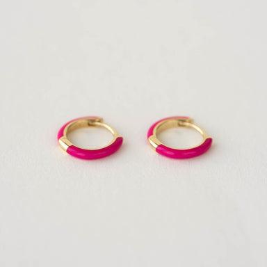 Quinn Enamel Huggie Earrings