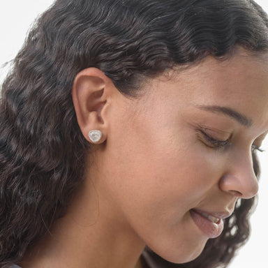 Clara Moonstone and Diamond Earrings on Model