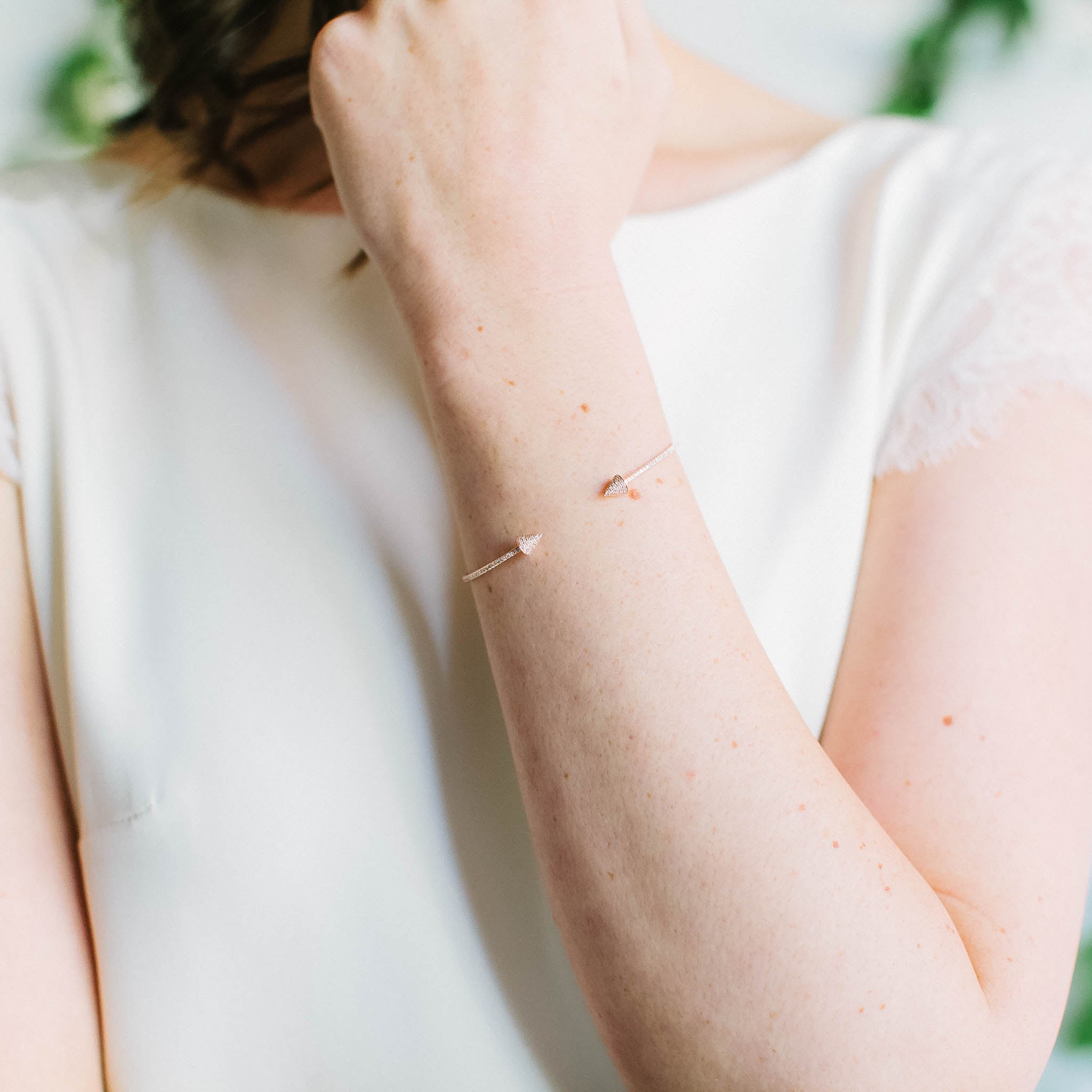 Diamond Spike Open Cuff Bangle