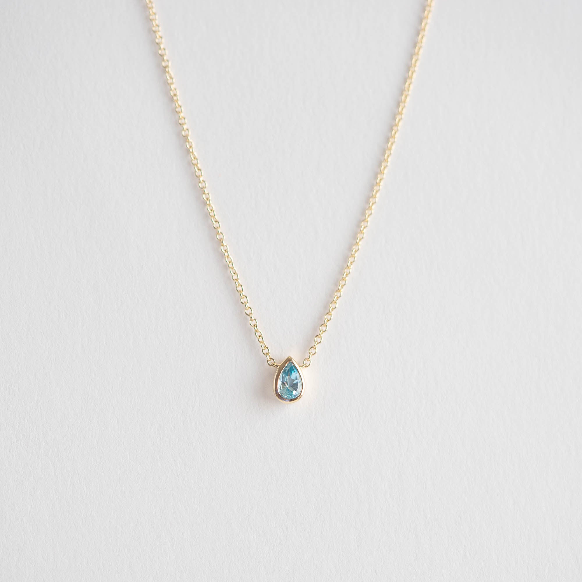 Isla Pear Shaped Blue Topaz Necklace
