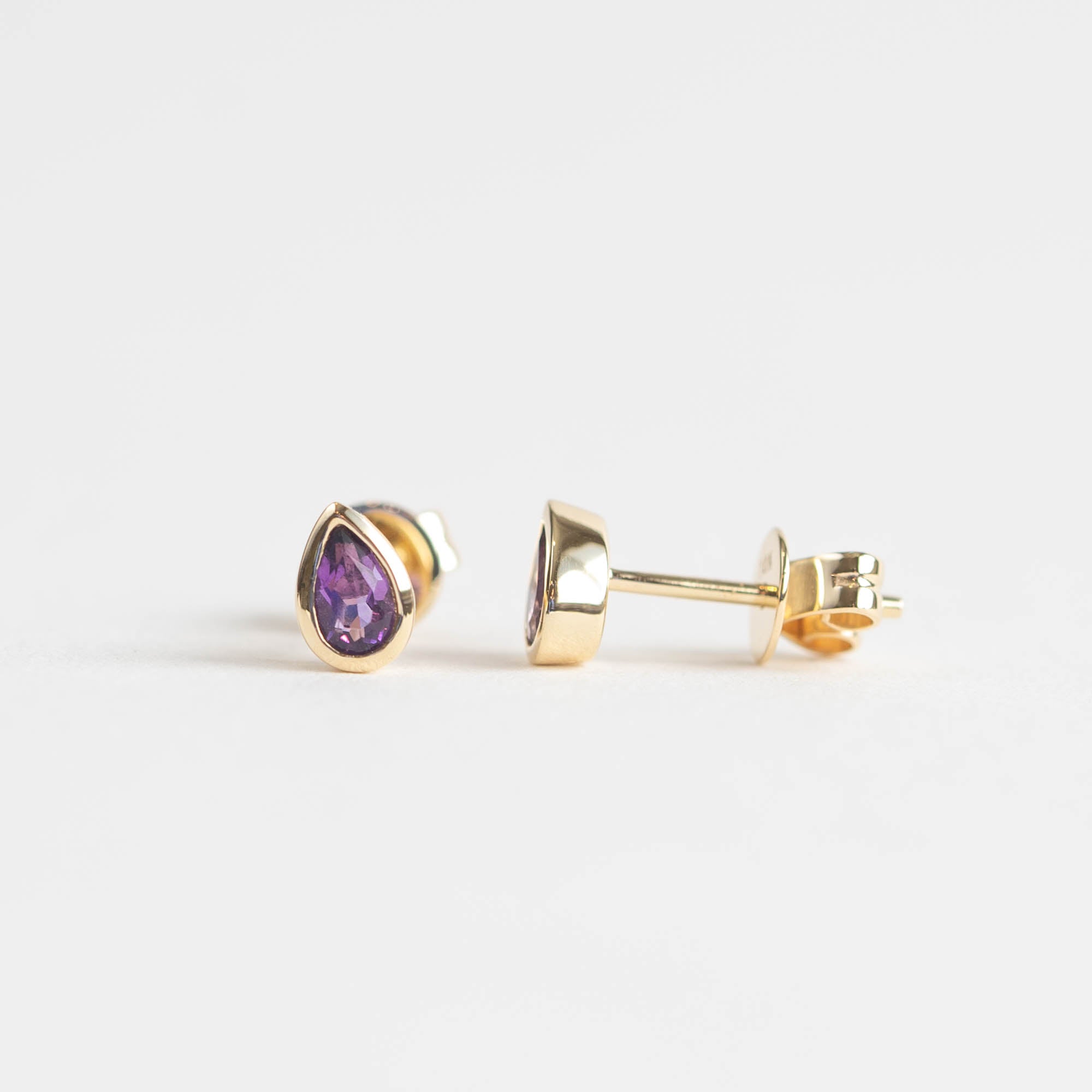 Jordyn Pear Shaped Amethyst Stud Earrings