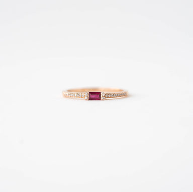 Katherine Ruby Diamond Ring in Rose Gold