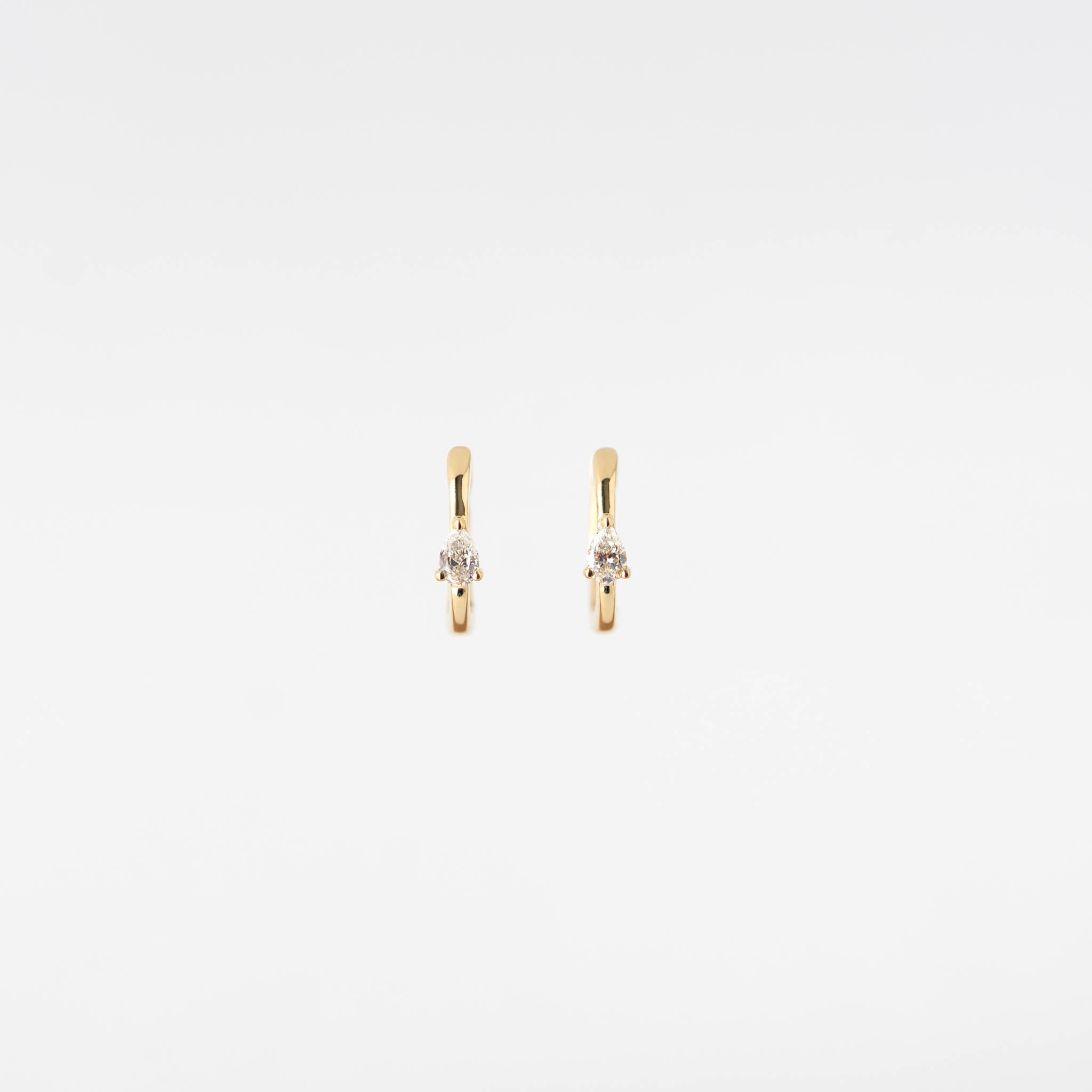 Kaylee Pear Cut Diamond Huggie Earrings