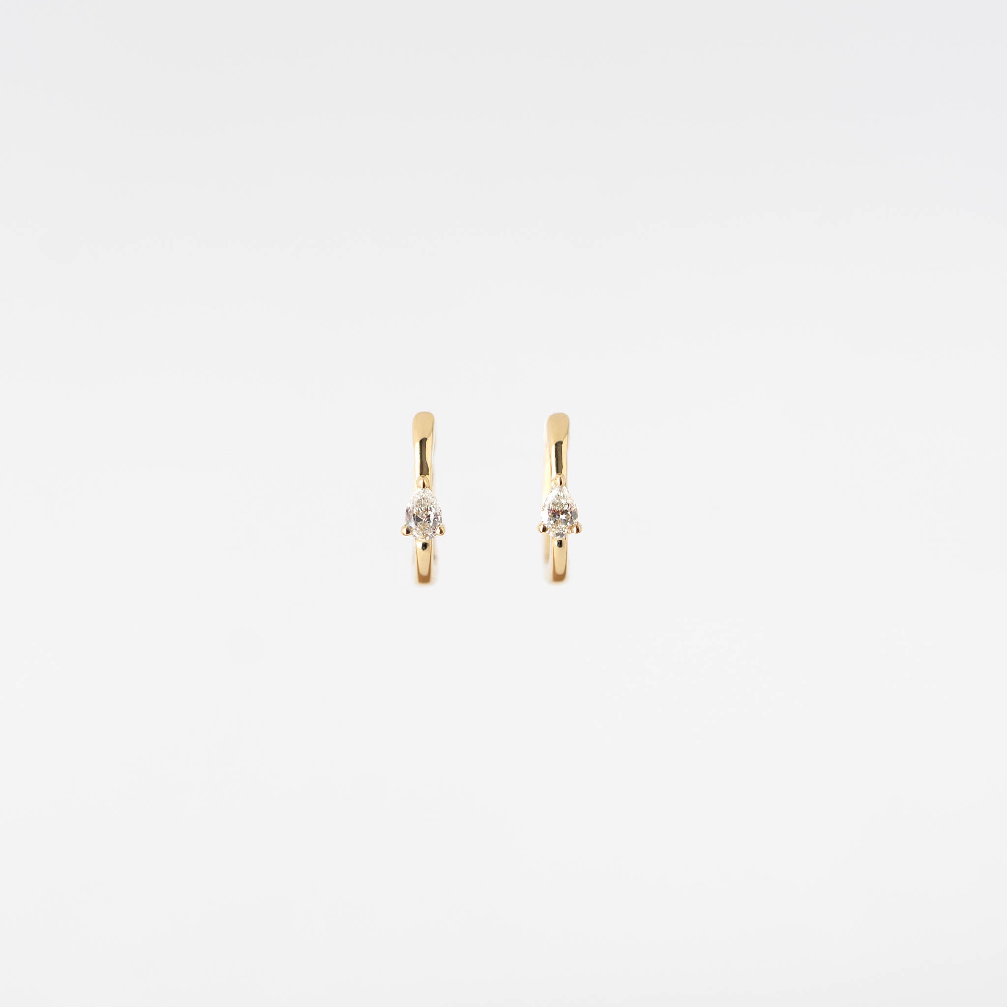 Kaylee Pear Cut Diamond Huggie  Earrings