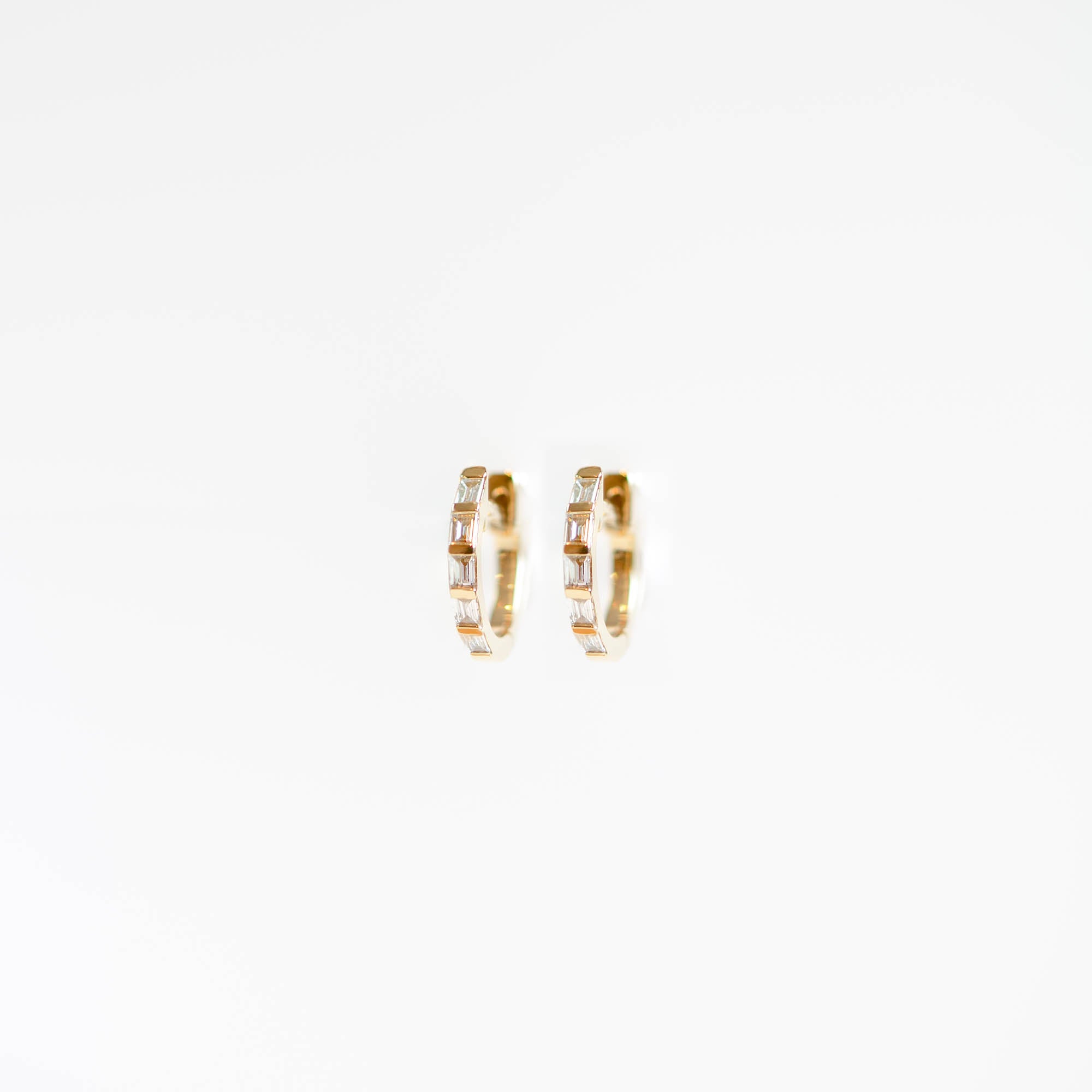 Lyla Baguette Diamond Huggie Earrings