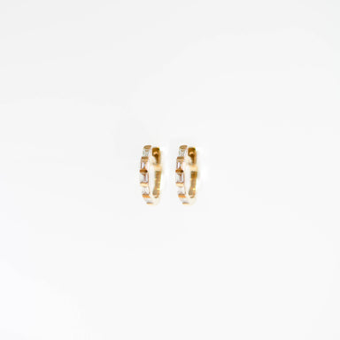 Lyla Baguette Diamond Huggie Earrings