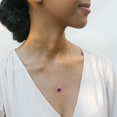 Madeline Faceted Ruby and Diamond Necklace