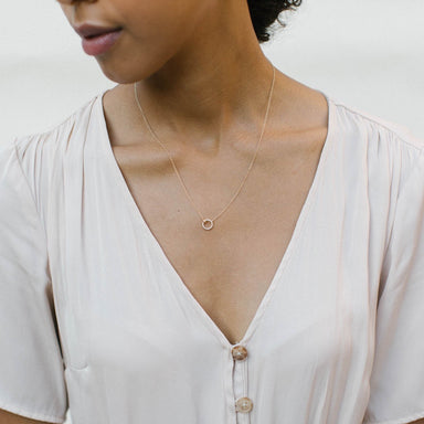 Melanie Diamond Halo Necklace
