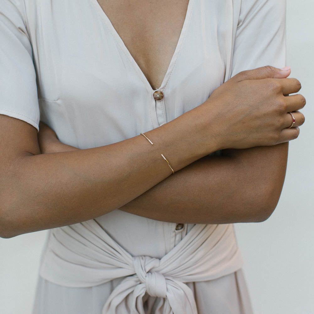 Open Cuff Bangle on Model