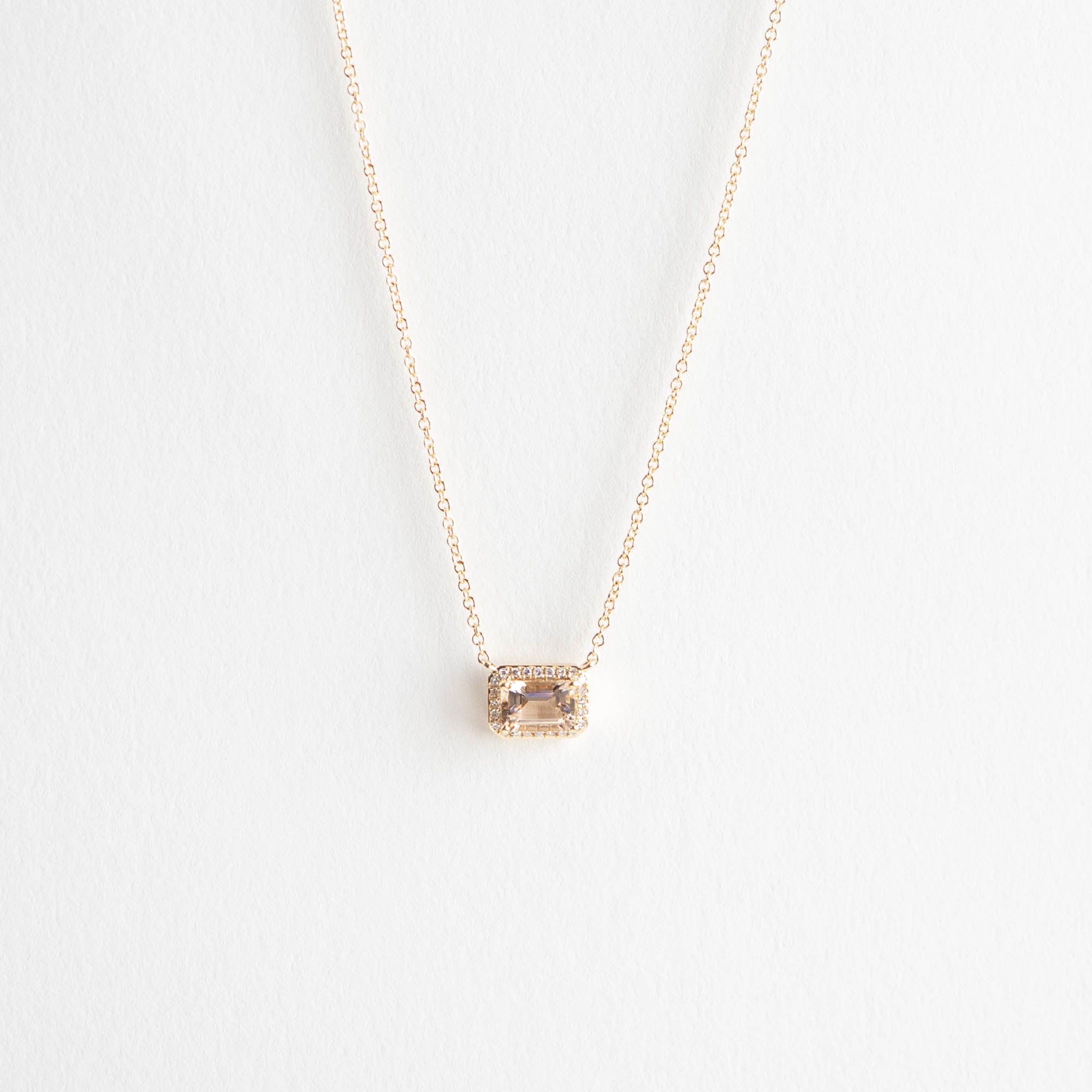 Paige Morganite and Diamond Necklace