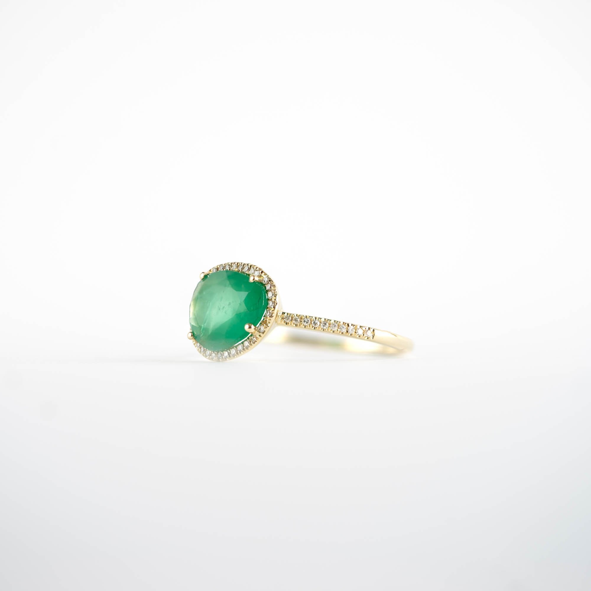 Paisley Emerald Faceted Ring
