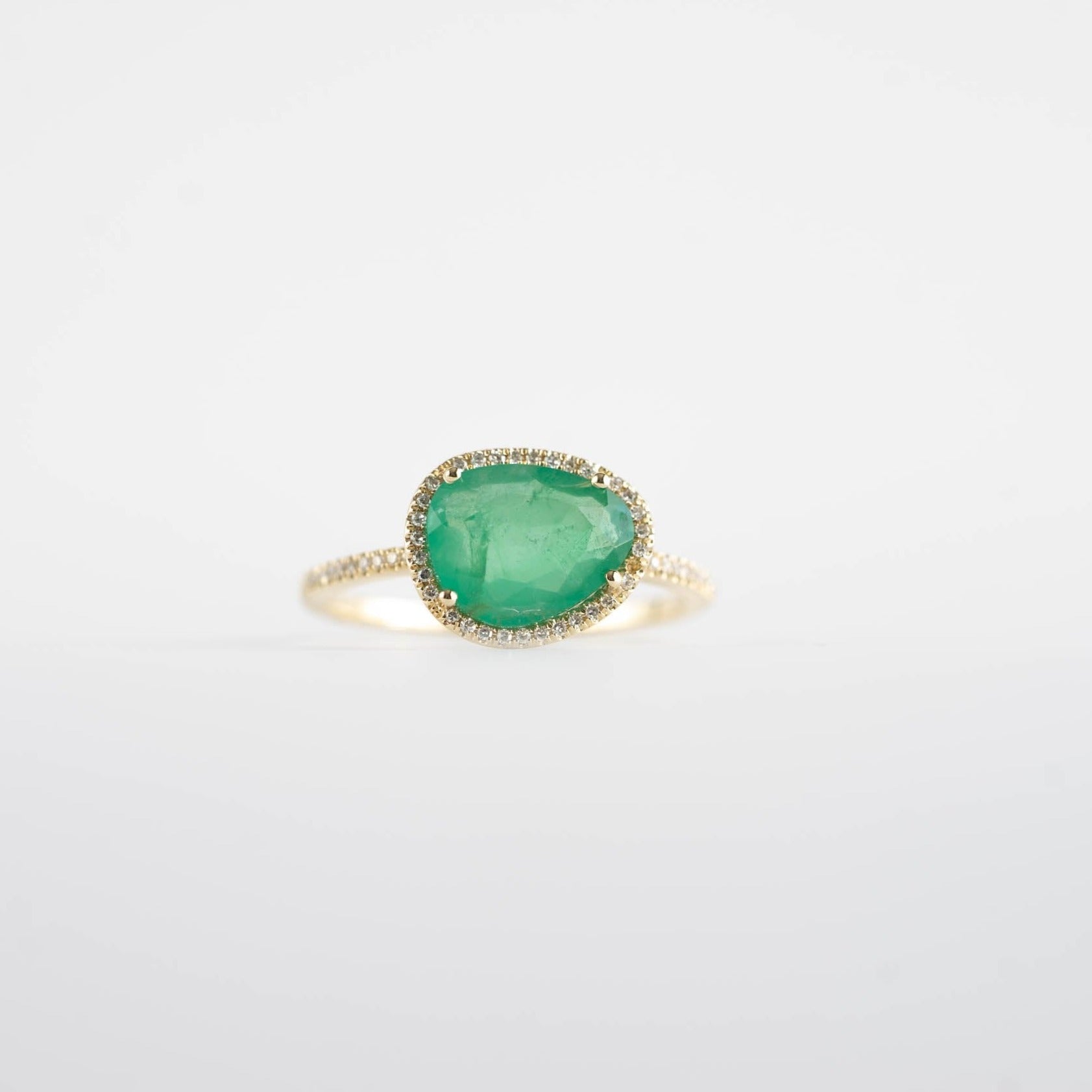 Paisley Emerald Faceted Ring