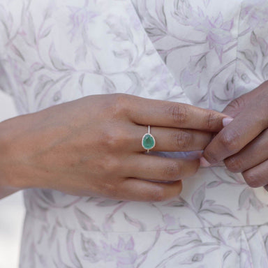 Paisley Emerald Faceted Ring