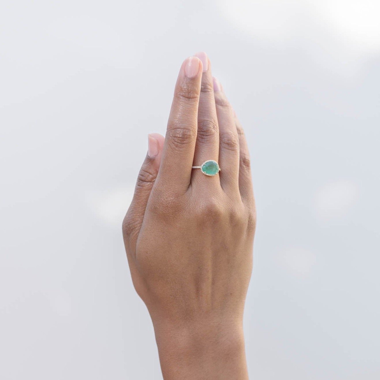 Paisley Emerald Faceted Ring