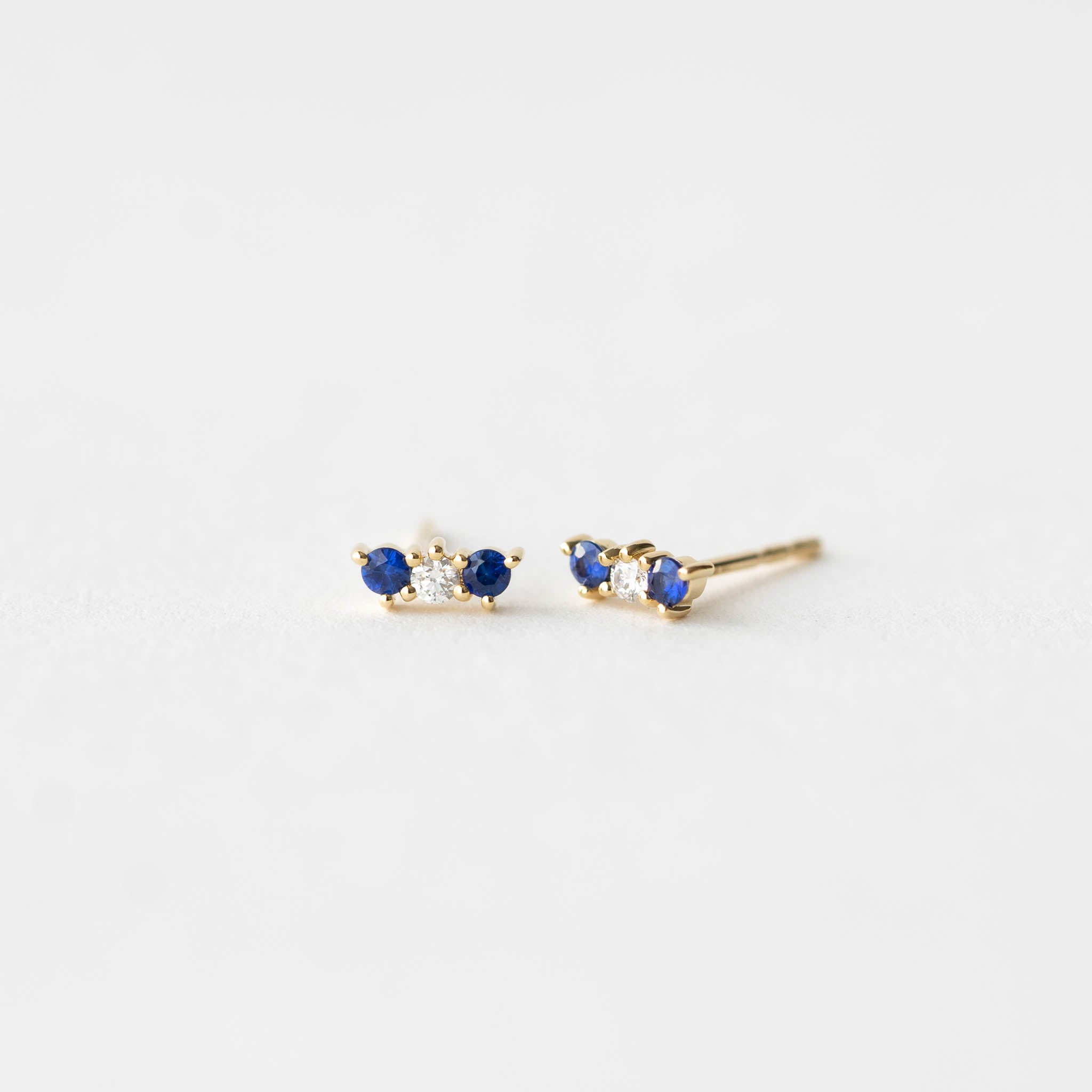 Vivian Blue Sapphire and Diamond Earrings
