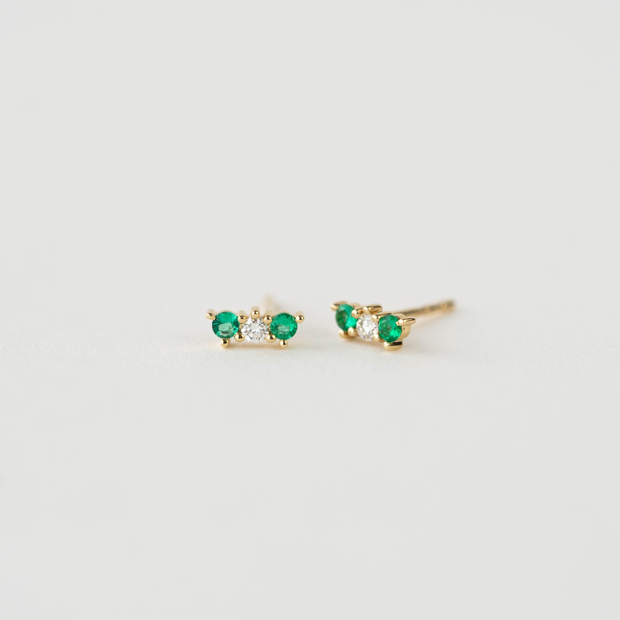 Vivian Emerald and Diamond Earrings