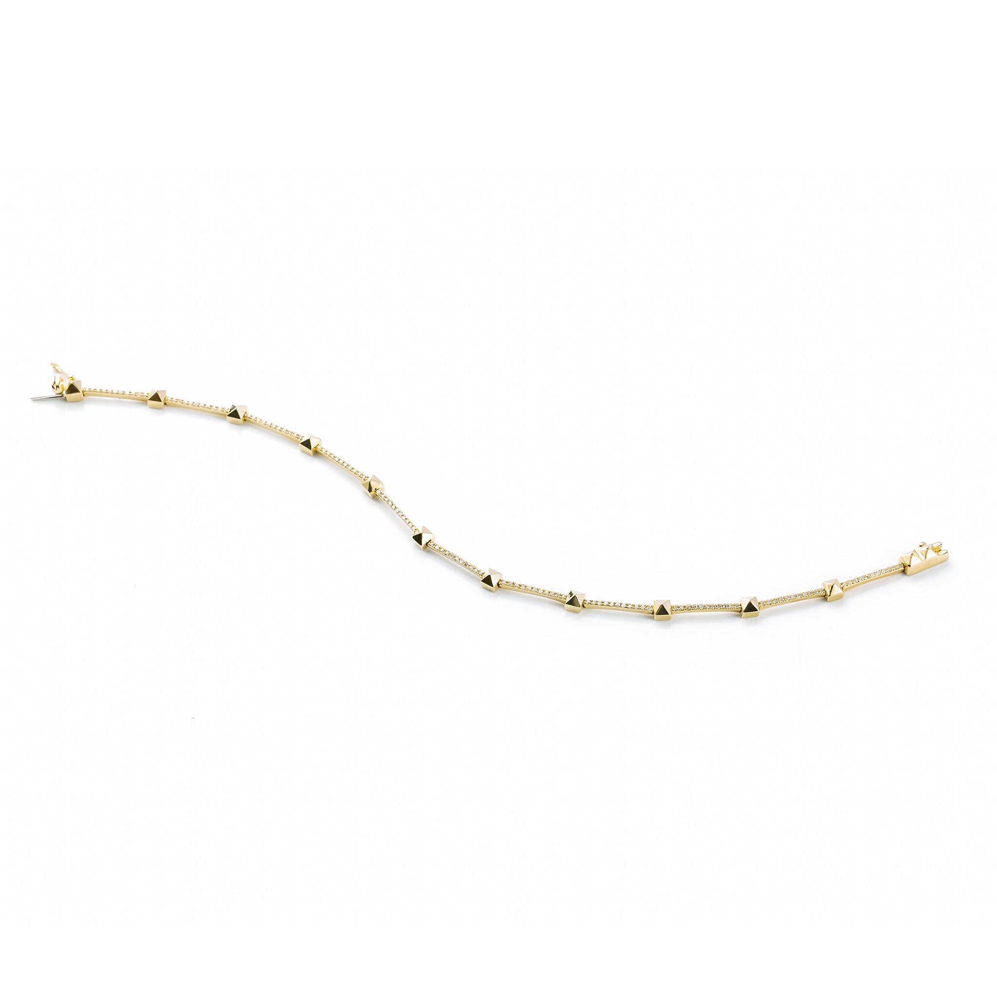 Diamond and Studs Link Bracelet by Atheria Jewelry