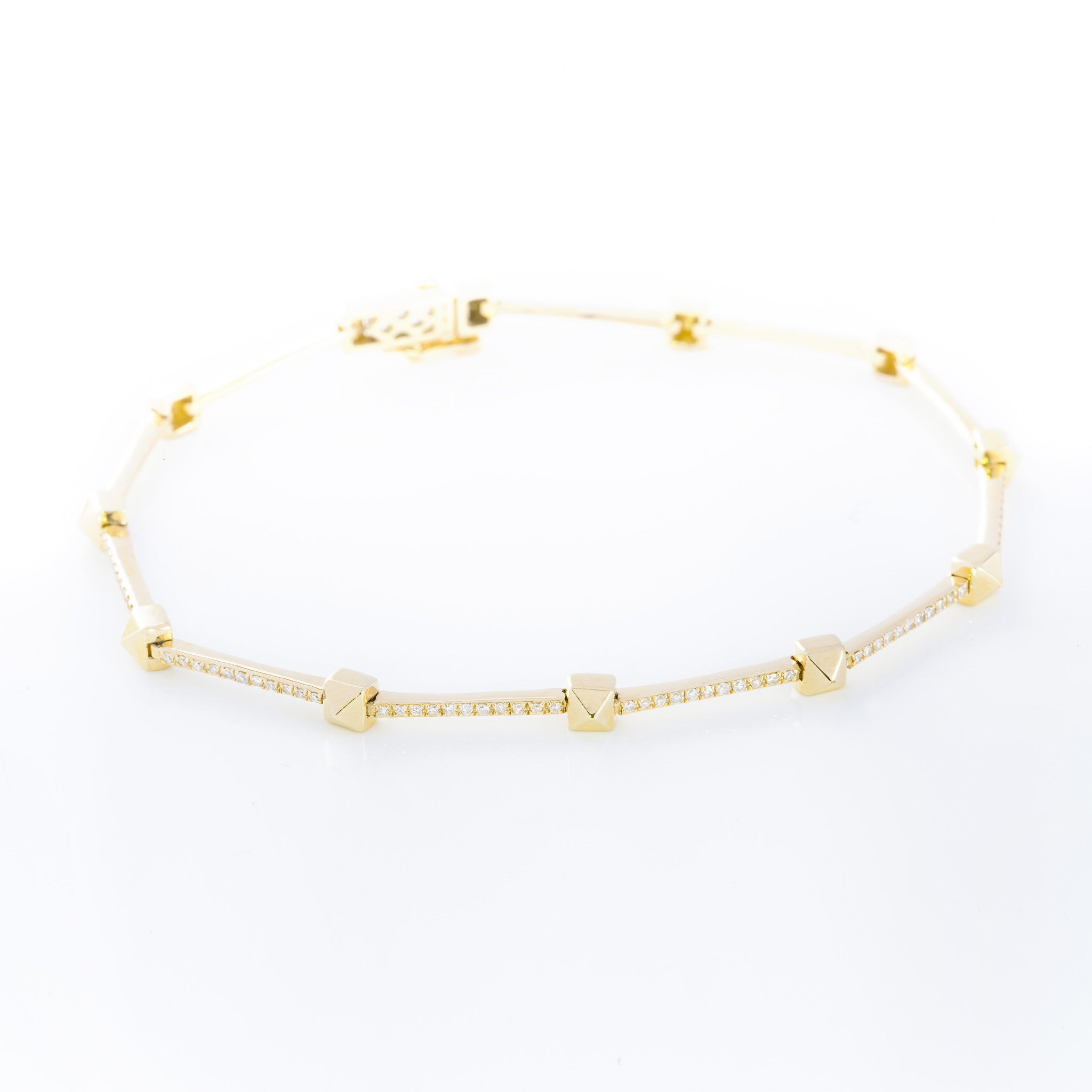 Diamond and Studs Link Bracelet by Atheria Jewelry