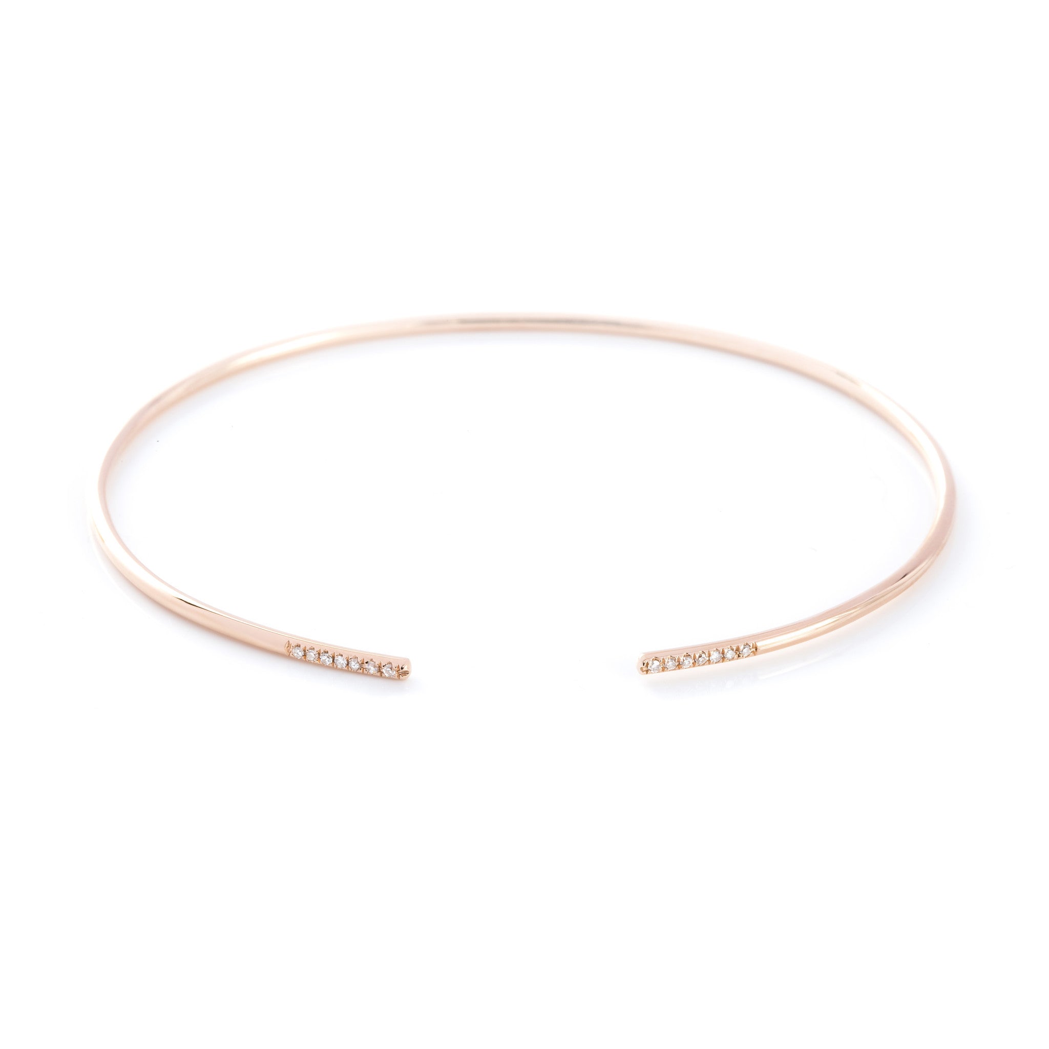 Diamond Open Cuff Bangle by Atheria Jewelry