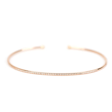 Diamond Reverse Open Cuff Bangle by Atheria Jewelry