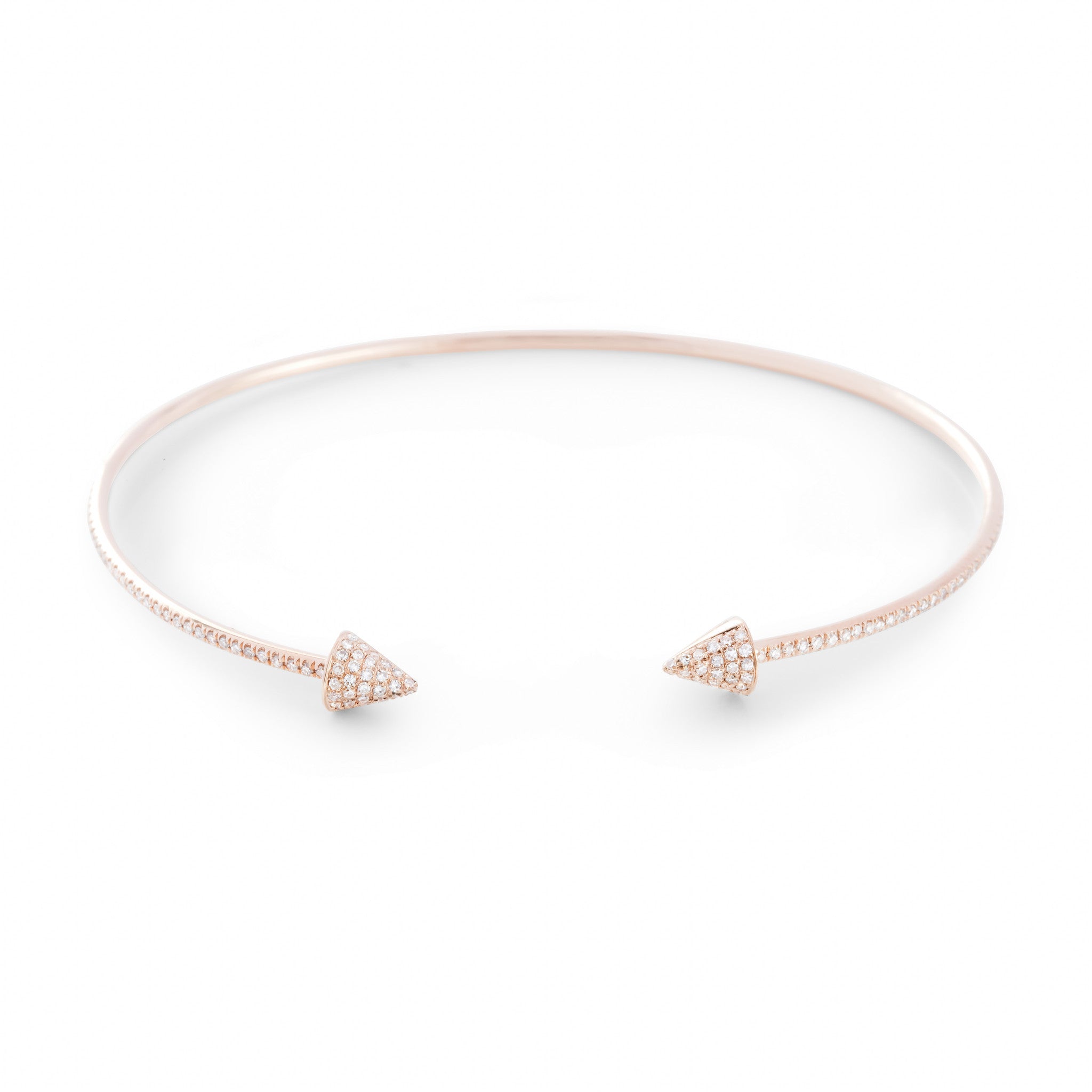 Diamond Spike Open Cuff Bangle by Atheria Jewelry