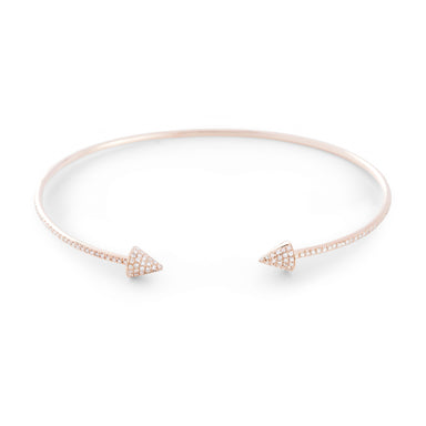 Diamond Spike Open Cuff Bangle by Atheria Jewelry