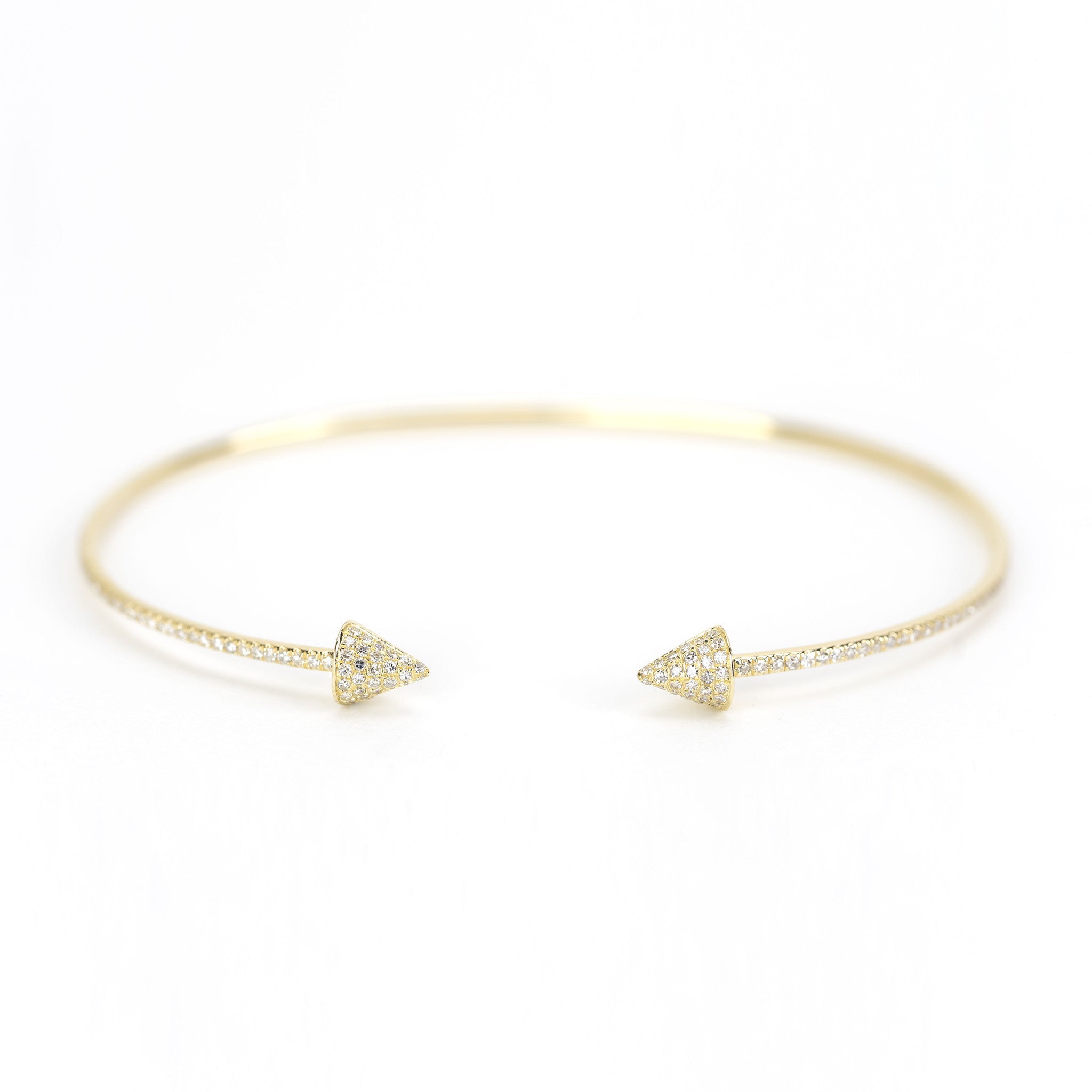 Diamond Spike Open Cuff Bangle by Atheria Jewelry