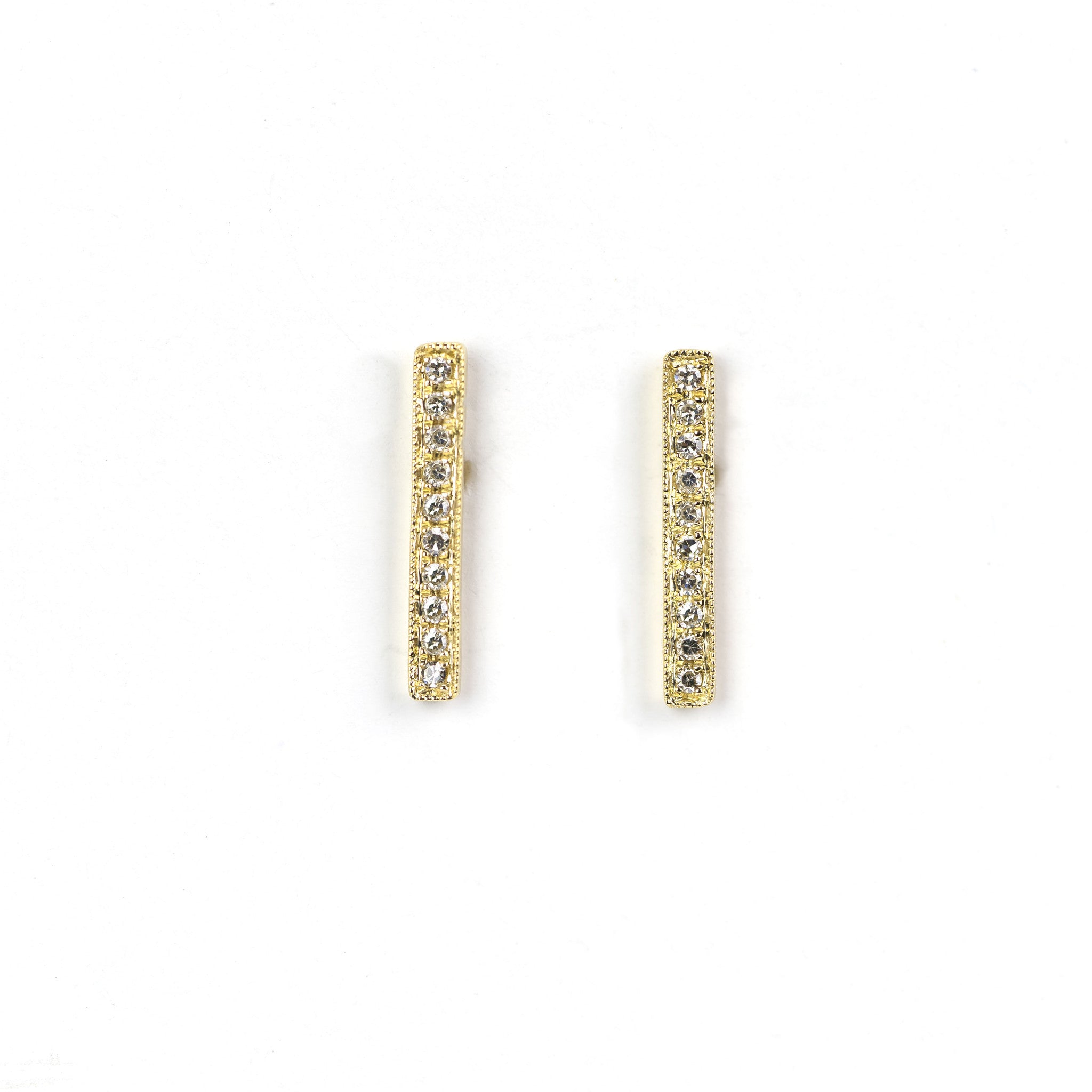Diamond Bar Earrings by Atheria Jewelry