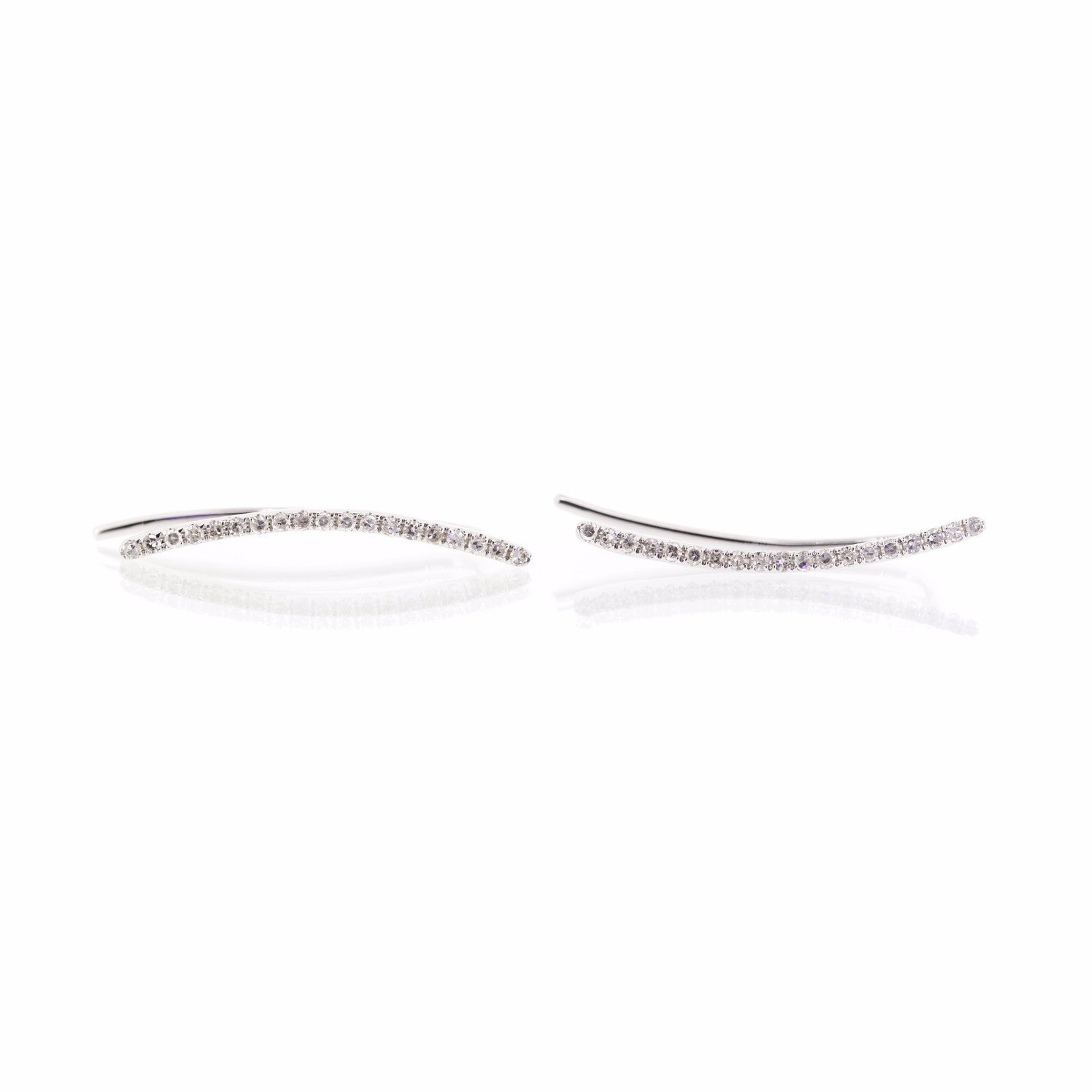 Diamond Curved Bar Ear Cuff by Atheria Jewelry