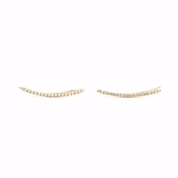 Diamond Curved Bar Ear Cuff by Atheria Jewelry