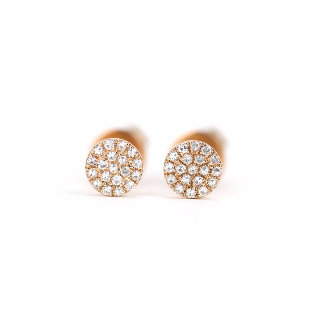 Petite Diamond Disc Earrings