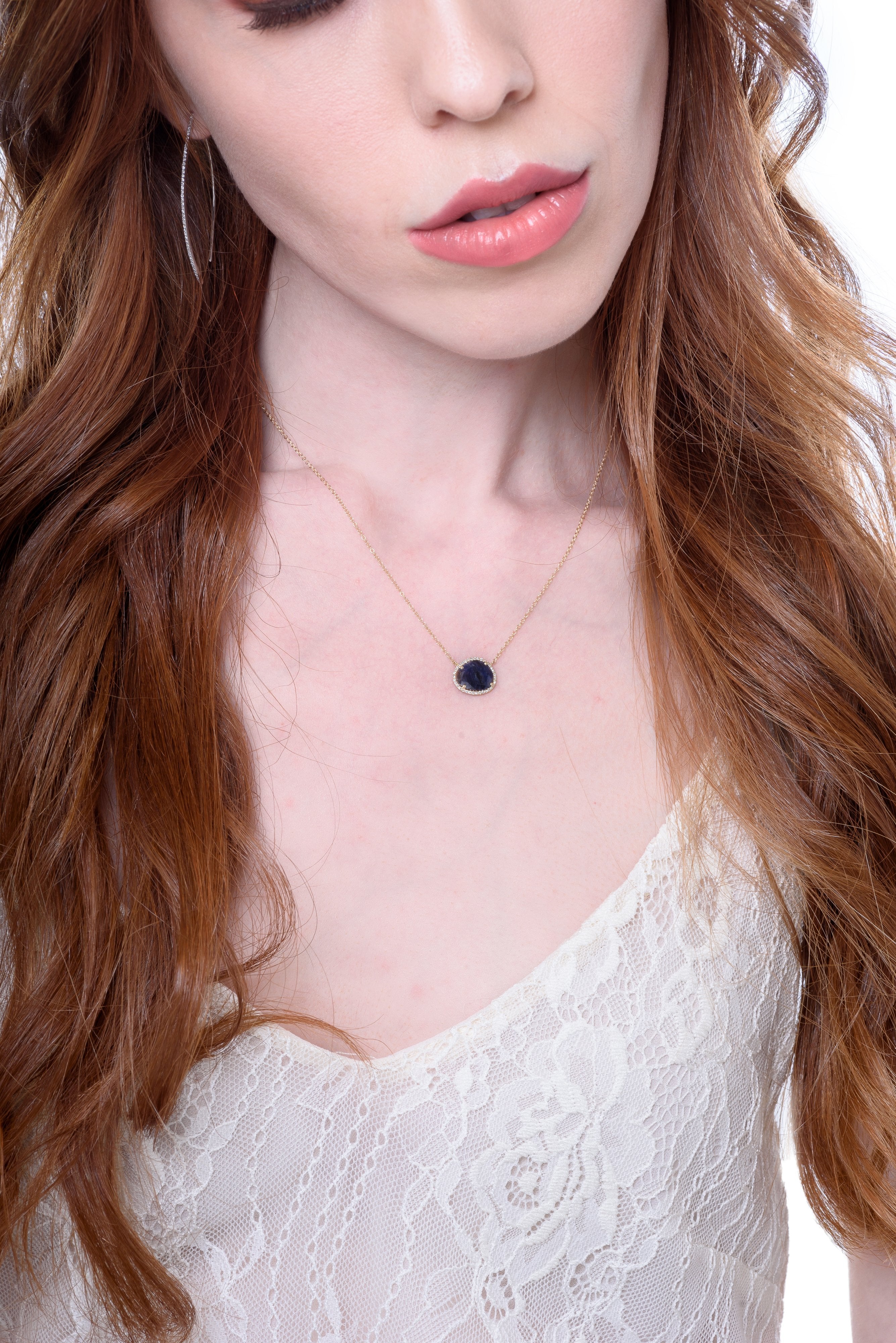 Diamond Studded Linear Earrings by Atheria Jewelry