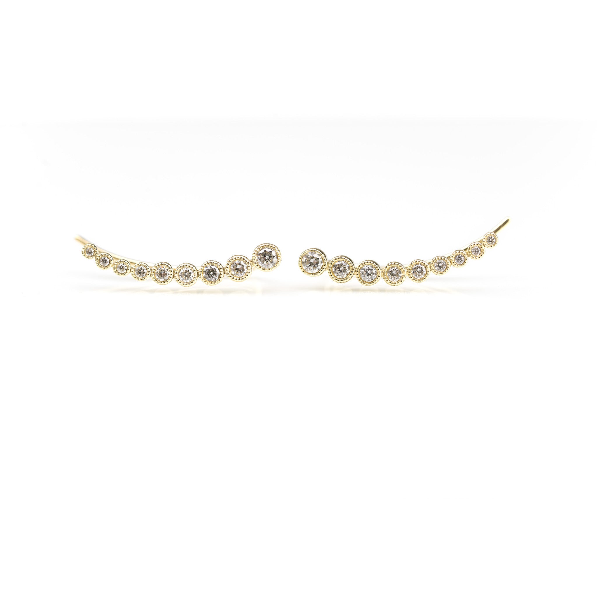 Graduated Diamond Bezel Ear Cuffs by Atheria Jewelry