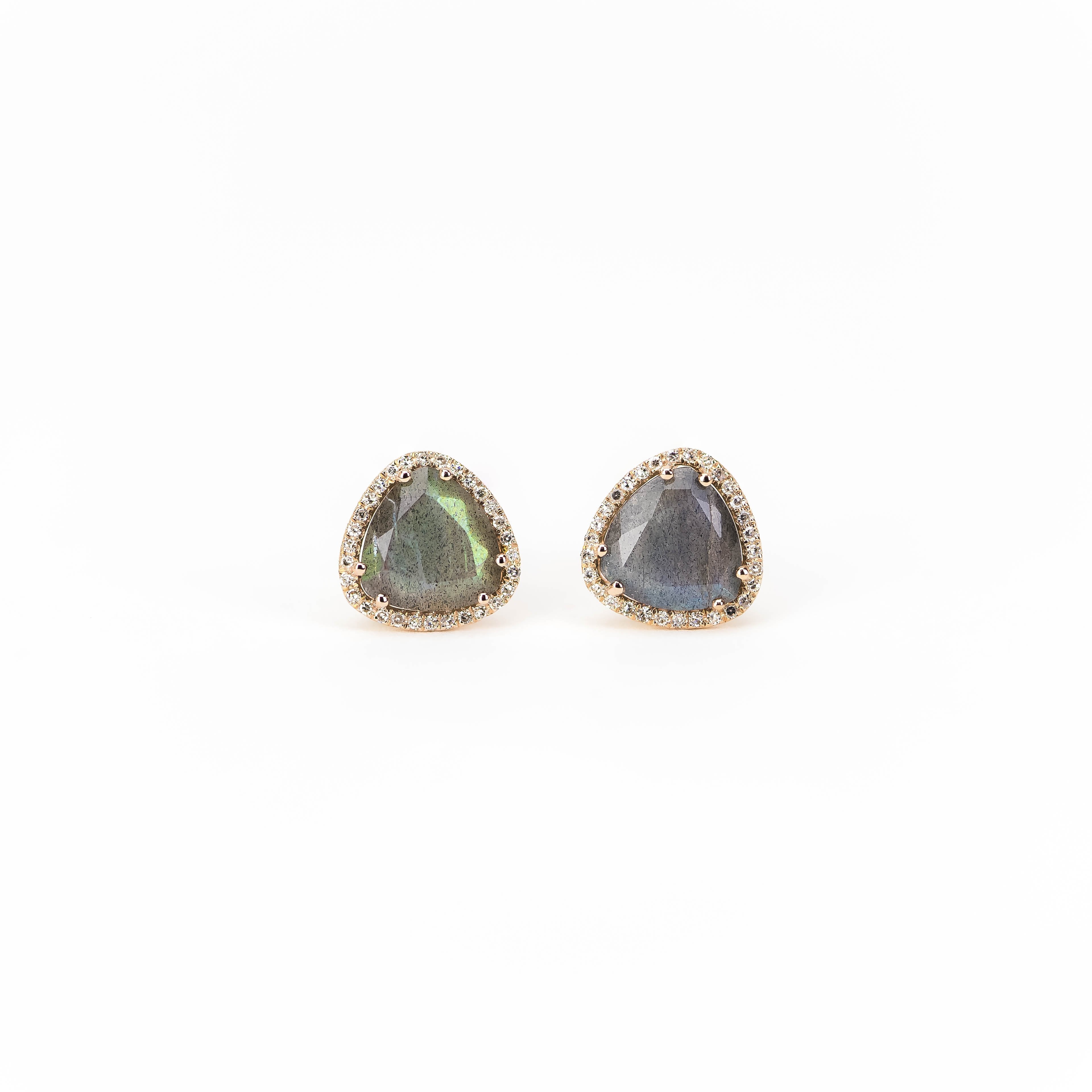Labradorite and Diamond Earring by Atheria Jewelry