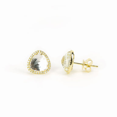 White Topaz and Diamond Earrings by Atheria Jewelry